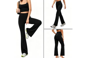 Women's Buttery Soft Solid High Waisted Flare Bootcut Yoga Pants Four-Way Stretch For Workout Lounge And Casual Wear