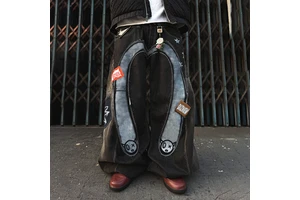 DiZNEW 2025 Plus Size Men's Jeans Design Hip-hop Style American Streetwear Patchwork Style Men's Oversized Loose Fit Mens Jeans
