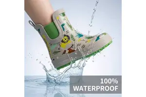 Jungle Animal Print Chelsea Rubber Rain Boots Waterproof Skid Resistant Toddler Daily Rain Wellies Custom Embossed Logo