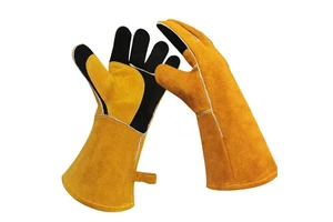 Customizable Leather Welding Gloves Heat Fire Resistant Cut-Resistant Heavy-Duty Industrial Safety Work Gloves Anti-Slip Safety
