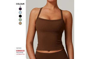 Custom High Quality Backless Sports Yoga Vest Breathable Quick-Drying Fitness Tops Women'S Gym Running Sports Vest