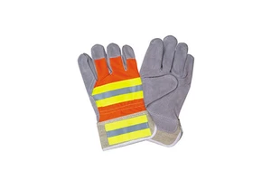 Premium Quality Custom Made Logo Printed Safety Gloves Cowhide Leather Safety Gloves Comfortable
