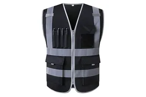 Construction Industrial Customize Logo Reflective Hi Vis Protective Workwear Hi Vis Work Safety Vest for Men