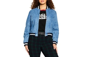 Oem Women's Denim Jean Jacket Casual Winter Oversize Button-Up Coat with Embroidery