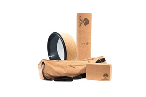 LEECORK Wholesale Fitness Yoga Mat Anti Slip Gym Yoga Mats Krock Custom Logo Double Layer Cork Tpe Yoga Mat With Chacras