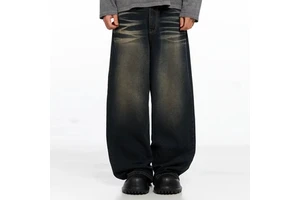 Custom High Quality Men Baggy Jeans Vintage Acid Wash Straight Wide Leg Pant Y2K 14OZ Jeans for Men