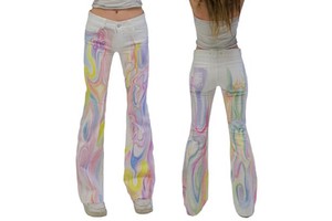 DiZNEW 2022 Stylish Women's Jeans Printed Long Pants Women Flared Salopettes Femme Jean for Ladies Multiply Color