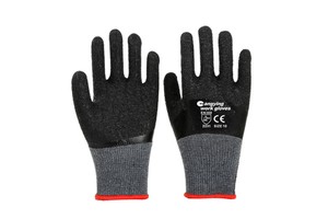 CY Heavy Duty 360° Fully Coated Latex Crinkle Heavy Duty Work Gloves Polyester-Cotton Seamless Knit Safety Gloves Construction