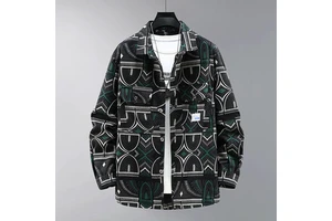 For Brand Single Breasted Breathable Denim Coat Men's Tall Heavyweight Loose Plus Size Retro Jacket Autumn Casual Workwear