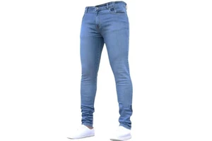 Men's Designer Clothing Vintage Washed Light Blue Denim Pants High Waist Cargo Flared Oversize Solid Pattern for All Seasons