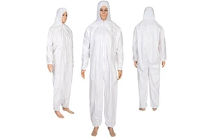 PIP C3856 Disposable Type5/Type6 Hazmat Coveralls Breathable SMS Material Anti-Static CE Certified White