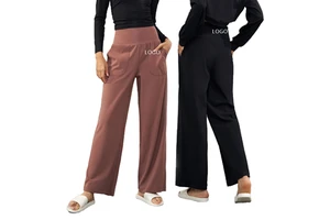 High Waist Wide Leg Yoga Pants for Women Loose Fit High Waist Loose Yoga Palazzo Pants With Pockets