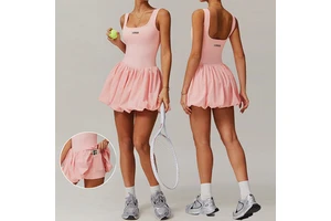 Custom Logo Popular Two-Piece Sports Dress One Piece Jumpsuit Women's Anti-Exposure Bottom Running Fitness Tennis Skirt