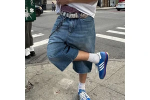 High Quality Custom Men's Summer Street Wear Baggy Jeans OEM ODM Low Waist Denim Shorts with Knitted Weaving Hot Shorts Design