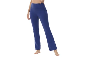 Top Quality Super Soft Yoga Sport Pants High Waist Flare Pant Painted Decoration Skinny Slim Boot-Cut Yoga Pants for Girls