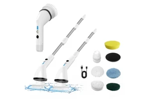 Cleaning Supplies Rechargeable Electric Spin Bathroom Cleaning Brush Kit 2500mAh Battery Type-C Charging 45-80 Min Runtime