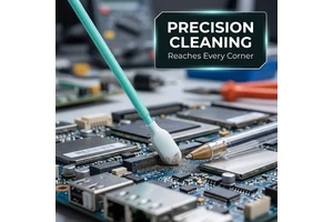 Industrial Antistatic Polyurethane Foam Tip Cleanroom Swabs ISO/CE Certified Lint-Free Excellent Absorbency for Semiconductor