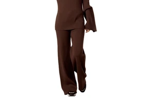 Fashion Solid Color Knitted Pants Women's Street Long High-waisted Pants