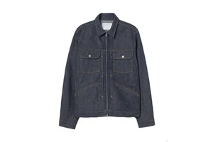 Regular Fit Heavyweight Cotton Jean Jacket Outerwear Casual Trucker Jacket with Flap Chest Pockets