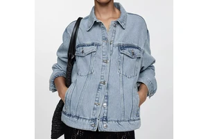 Custom Only Streetwear Vintage Casual Light Wash Women's Denim Jacket