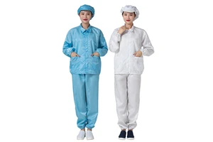 Custom Printing Disposable Coverall Esd Caught on Fire Smock Cleanroom Smocks Anti Static Jacket