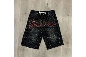 Custom Men's High Quality 100% Cotton Washed Denim Jeans Shorts Streetwear Vintage Style
