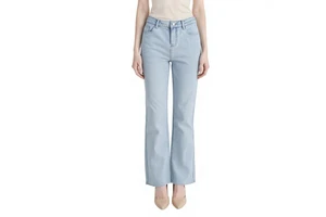 OEM ODM Women's Straight Leg Cropped Jeans High Waist ELEGANT Denim Vintage Whisker Washable for Spring Summer