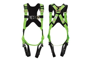 CE EN361 Green Polyester Webbing Min Breaking Strength 25kn Fall Protection Safety Full Body Harness With Logo Custom
