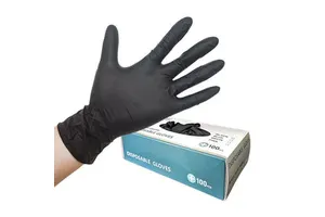 Highly Durable 7.5g Black Nitrile Gloves Powder-Free Disposable Safety Gloves with Diamond Texture for Home Decor