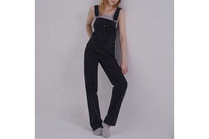 Eco Friendly Straight Leg Denim Dungarees Rompers Loose Jean Overalls for Women