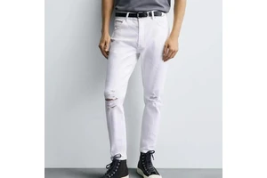 OEM Manufacturer Men's Elegant Slim Fit Biker Skinny Denim Pants Man Ripped Straight Design Distressed Washed Baggy Jeans Pants