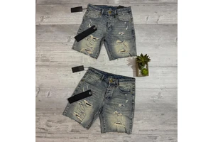 100% Cotton Vintage Streetwear Men's Denim Shorts, Hand-Frayed Raw Hem, Customizable Embroidery/Rhinestone/DTG Digital Print