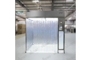 ISO 5 Mobile Laminar Flow Hood Portable Clean Air Booth With HEPA H14 Filter PVC Strip Curtain For Cleanroom Assembly Line