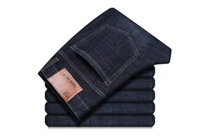 Nay1il Factory Direct Sales Plus Size Men's Jeans Straight Leg with Added Fat and Increased Elasticity Jeans