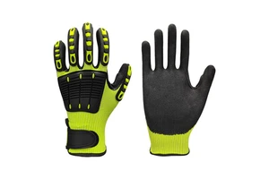 Fluorescent Yellow Anti-Collision TPR Safety Gloves Non-Slip Wear-Resistant Shock-Absorbing Cut-resistant EN388 Certified 26cm