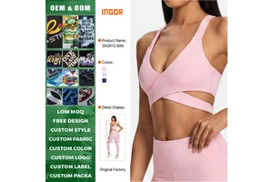 High Quality Custom Logo Breathable Open Back Simple Sports Bra Women Gym Top