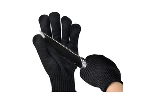 GG1003 Cut Resistant Stab Puncture Proof Stainless Steel Wire Fiber Safety Gloves Black Anti-Cut Work Gloves Level 5