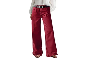 Hot Sell Women's Summer Mid Waist Breathable Eco-Friendly Solid Vintage High-quality Wide Leg Denim Pants
