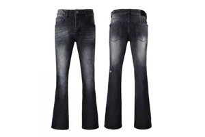 Men'S Relaxed Vintage Bell Bottom Stretch Fit Classic Comfort Flared Flares Retro Leg Disco Denim Jeans Pants