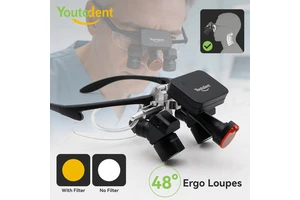 New Dental Ergo Loupe With 5W Light Adjustable Working Distance 350mm-550mm Surgical 4-6X ENT Magnifying Glasses TTL