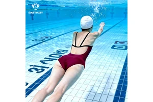 Customized Spandex/Nylon One Piece Quick-drying Red Professional Racing Suit Women's Training Jumpsuit High Chlorine Resistance