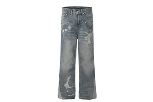 HOT Selling Men's Distressed Jeans Straight Wide Leg Oversize Baggy Denim pant Cargo Pants Slim Fit Custom Denim Jeans
