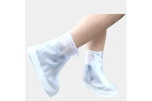 Custom Logo PVC Shoes Cover Thickened Anti-Slip Wear-Resistant Outdoor Foldable Unisex with Zipper Safety Shoe Covers