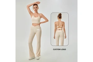 Activewear Manufacture Two Piece Gym Sports Workout Wear Custom Logo Active Wear Gym Fitness Clothes Yoga Set Women High Quality