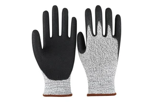 HPPE Level 5 Anti-Cut Thickened Matte Rubber Surface Safety Industrial Heavy Duty Work Protection 13 Needle Cut Resistant Gloves