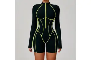 Funkily Fashionable Sports Bodysuits Jumpsuit Beautiful Utility for Gym Fitness Bike Work Workouts Appropriate for Sports