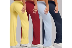 Custom Logo Nylon Spandex Sportswear Women High Waist Sports Flare Pants Gym Workout Fitness Clothing Butt Lift Yoga Leggings
