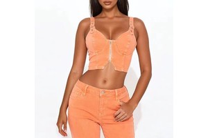 Elegant Summer Vintage Casual Denim Button Sleeveless Jacket Shorts Suit Sets Women Breathable Two Piece Set Outfits Custom 100%