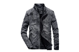Fall Men's Zippered Denim Jackets & Coats Fashion Fall and Winter Clothes Jeans Do Old Collar Thin Men's Jacket