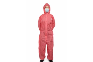 Fairtech Disposable Anti-static Level D Food Grade PPE Coverall Suit with Welded Seams and Polyester Sleeves for Cleanroom Use
